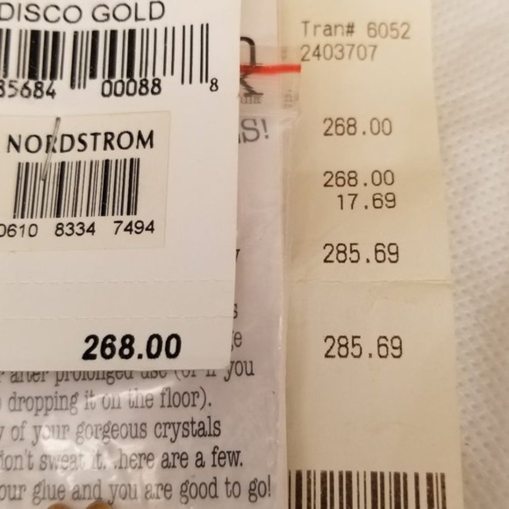 CHARM & LUCK LEATHER GOLD CRYSTAL JEWELED HANDBAG - Picture 11 of 11